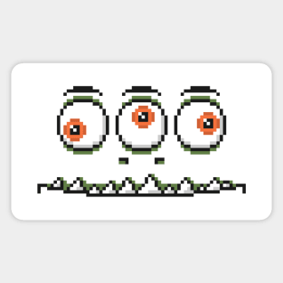 Monster triple eye pixel Sticker